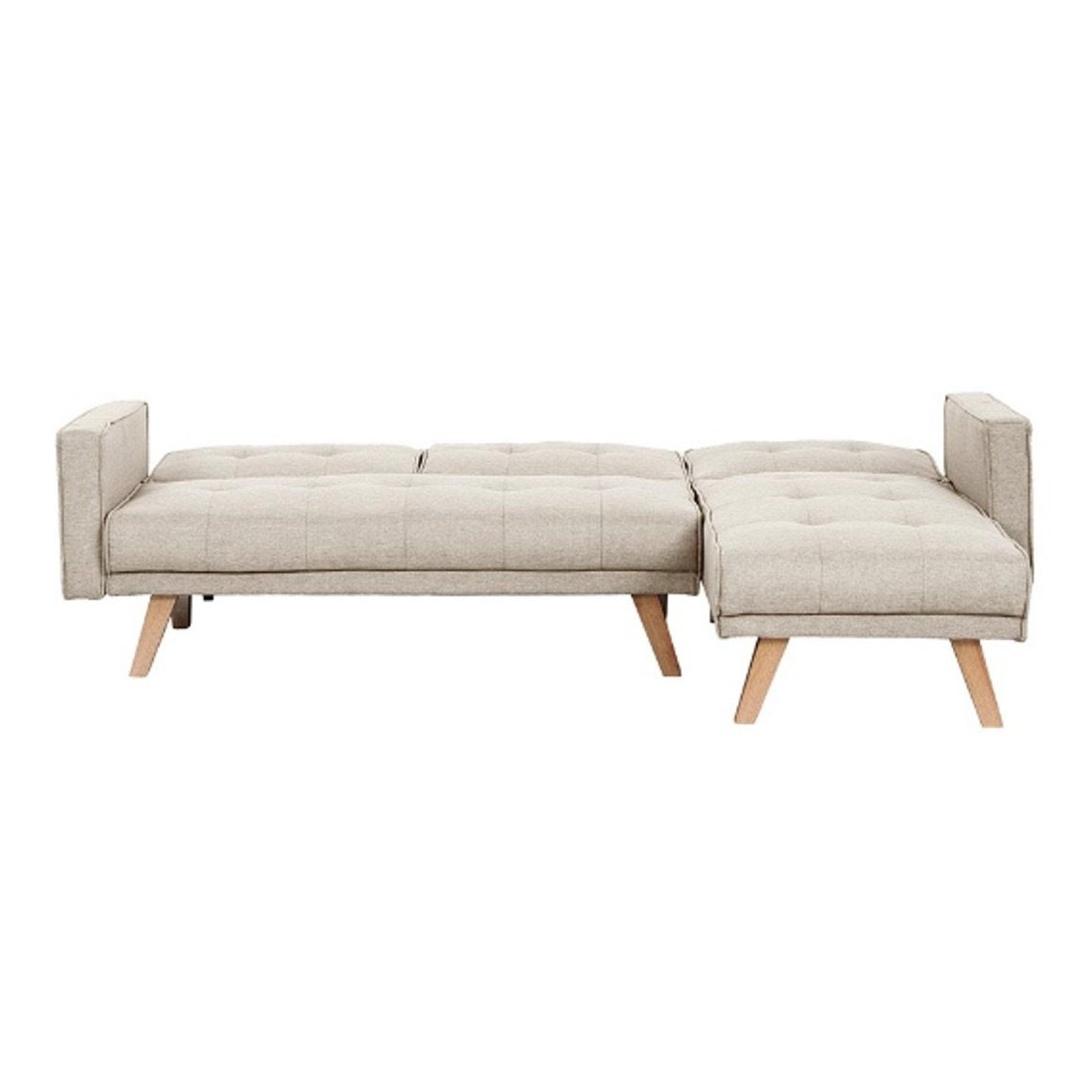 Tyson Sofa bed folded out - beige fabric | Manor Interiors