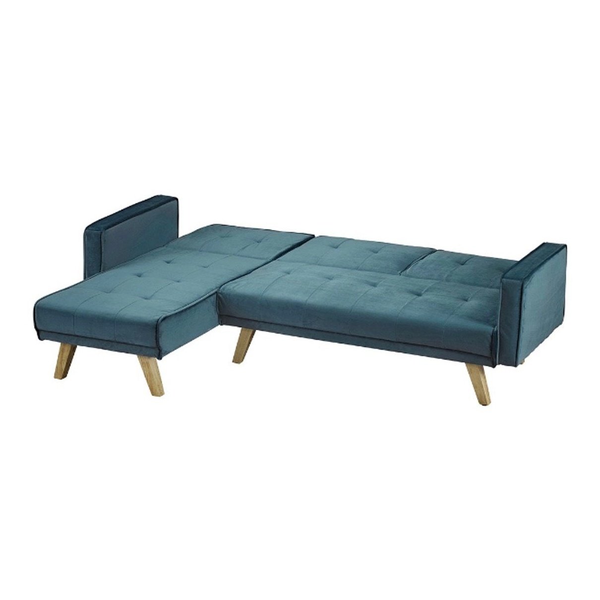 Tyson Sofa bed folded out - teal velvet | Manor Interiors