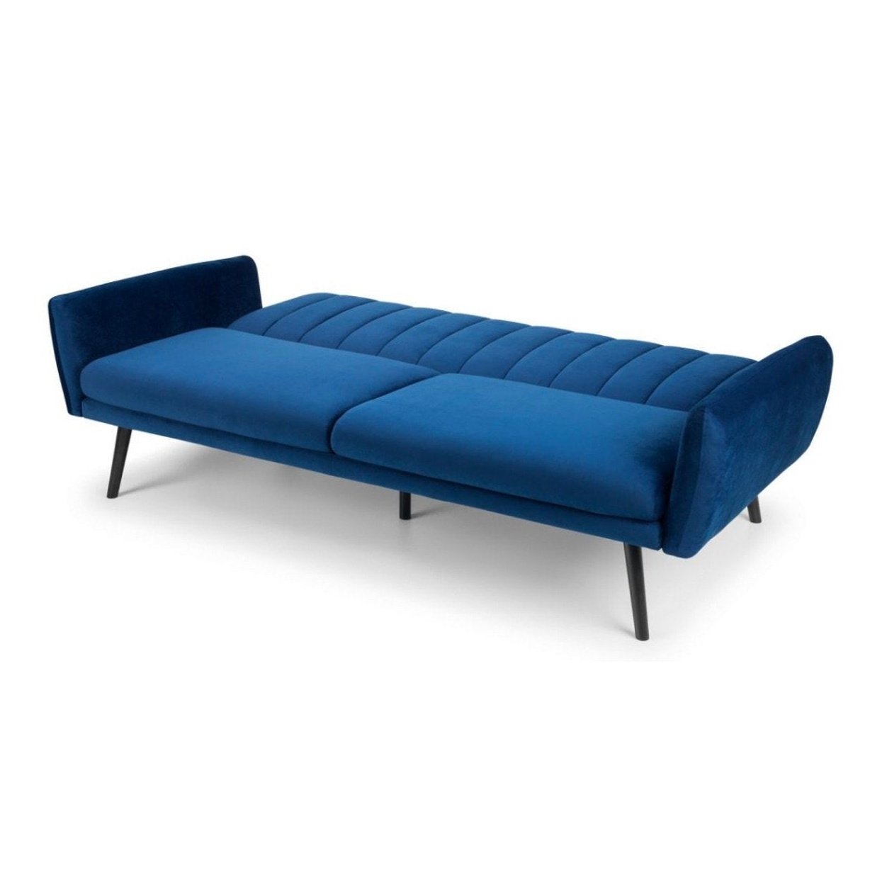 Bella Sofa bed folded out - blue velvet | Manor Interiors
